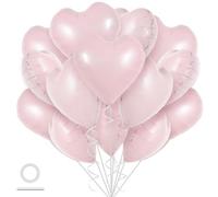 DecoGlee Lot de 30 ballons en forme de cœur rose pastel de 45,7 cm en Mylar pour décoration d'anniversaire, Saint-Valentin, mariage, fête prénuptiale, anniversaire de mariage, fiançailles