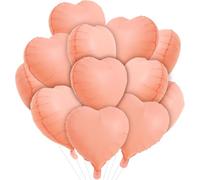 DecoGlee Lot de 30 ballons orange pastel de 45,7 cm en forme de cœur en feuille d'aluminium Mylar pour décoration d'anniversaire, Saint-Valentin, mariage, fête prénuptiale, anniversaire de mariage