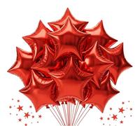 DecoGlee Lot de 30 grands ballons à l'hélium en mylar en forme d'étoile rouge de 45,7 cm pour anniversaire, mariage, fête prénatale, anniversaire de mariage, fiançailles