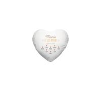 DECOHO - Coussin personnalisé cœur Blanc Mamie et Ses amours
