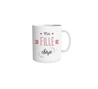 DECOHO Mug en céramique Ma fille chérie, 33 cl
