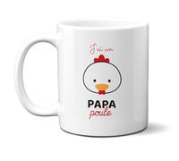 DECOHO Mug en céramique Papa Poule - Céramique, 33 cl