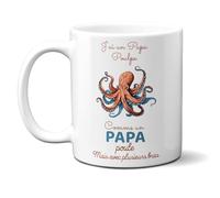 DECOHO Mug en céramique Papa Poulpe - Céramique, 33 cl