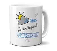 DECOHO Mug humour Le matin je ne râle pas, je m'exprime - 33 cl, céramique - Imprimé en France