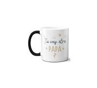 DECOHO - Mug Magique tu vas être papa - 33 cl, céramique - Imprimé en France - Blanc