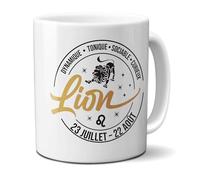 DECOHO Mug signe astrologique Lion - 33 ramique - Imprimé en France