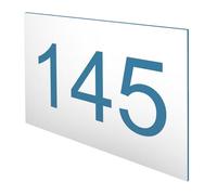 DECOHO - Numéro boîte aux Lettres Personnalisable Grand Format - Plaque Plastique Blanc Chiffres Bleus - 100x70 mm adhésif 3M Facile à po - Blanc