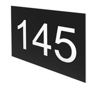 DECOHO - Numéro boîte aux Lettres Personnalisable Grand Format - Plaque Plastique Noir Chiffres Blancs - 100x70 mm adhésif 3M Facile à po - Noir