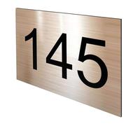 DECOHO - Numéro boîte aux Lettres Personnalisable Grand Format - Plaque Plastique résistante cuivre Chiffres Noirs - 100x70 mm adhésif 3M