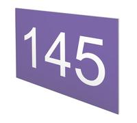 DECOHO - Numéro boîte aux Lettres Personnalisable Grand Format - Plaque Plastique Violet Chiffres Blancs - 100x70 mm adhésif 3M Facile à - Violet