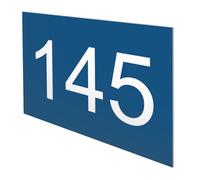 DECOHO - Numéro boîte aux Lettres Personnalisable - Plaque Plastique 1,6 mm Bleu Chiffres Blancs - Format Rectangle 50x35 mm adhésif 3M f - Bleu