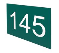 DECOHO - Numéro boîte aux Lettres Personnalisable - Plaque Plastique 1,6 mm - Vert foncé Chiffres Blancs - Format Rectangle 50x35 mm adhé - Vert
