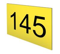 DECOHO - Numéro boîte aux Lettres Personnalisable - Plaque Plastique résistante Jaune et Noir - Format Rectangle 100x70 mm - Adhésif 3M f - Jaune