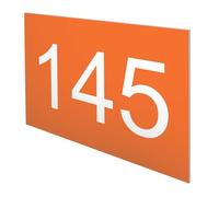 DECOHO - Numéro boîte aux Lettres Personnalisable - Plaque Plastique résistante Orange - Chiffres Blancs, 100x70 mm, adhésif 3M, installa - Orange