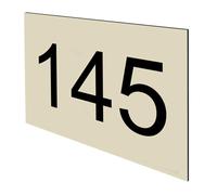 DECOHO - Numéro boîte aux Lettres Personnalisable Rectangle Grand Format - Plastique Beige Chiffres Noirs - 100x70 mm adhésif 3M Facile à - Beige