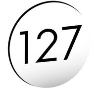 DECOHO - Numéro boîte aux Lettres Personnalisable Rond 40 mm - Plastique Blanc Chiffres Noirs - adhésif 3M résistant UV et intempéries - Blanc