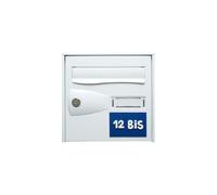 DECOHO - Numéro de Maison/Rue 3D personnalisé Couleur Bleu Chiffres Blancs - 12 cm x 8 cm - Bleu