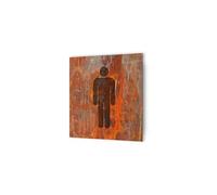 DECOHO - Panneau pictogramme de signalisation · Toilettes Hommes | Texture Rouille - Marron