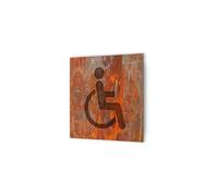 DECOHO - Panneau pictogramme de signalisation · Toilettes PMR | Texture Rouille - Marron
