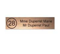 DECOHO Plaque Boite aux Lettres Numero Edelen (99x24mm) cuivre Lettres Noires - 2 Lignes