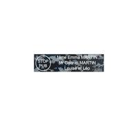 DECOHO - Plaque Boite aux Lettres Personnalisable - Plaque nom Boite aux Lettres avec Stop PUB gravé- Plaque Boite aux Lettres adhésive 100 x 25 mm - 3 Lignes - Bleu - Bleu