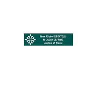 DECOHO - Plaque Boite aux Lettres Plastique bi-Couche adhésive - Vert foncé Lettres Blanches - 100x25 mm Personnalisable 3 Lignes avec Croix oc - Vert