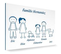 DECOHO - Plaque de Maison personnalisée Family - Plaque boîte aux Lettres Plastique - Blanche Lettres Bleues - Format 12x8 cm adhési - Bleu