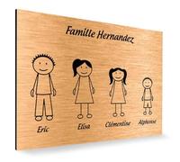 DECOHO - Plaque de Maison personnalisée Family - Plaque boîte aux Lettres Plastique Couleur cuivre - 4 Membres, 12x8 cm, adhésif 3M, Grav - Cuivre