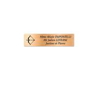 DECOHO - Plaque nom personnalisée Sagittaire - Plaque adhésive Plastique PMMA - 25 Couleurs, Gravure Laser, 100x25 mm, pour boîte aux Let - Plaque Cuivre - Lettres Noires