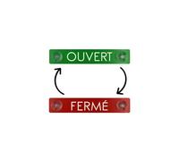 DECOHO - Plaque Ouvert/Fermé recto verso en PVC à ventouses pour fixation vitrine