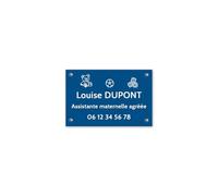 DECOHO - Plaque professionnelle personnalisable Assistante maternelle agréée - Pancarte Nounou personnalisée format 30 x 20 cm