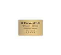 DECOHO - Plaque professionnelle personnalisée en PVC pour dentiste, chirurgien dentiste - Or lettres noires Adhésif 3M
