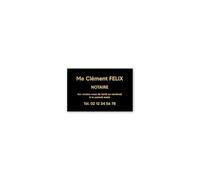 DECOHO - Plaque professionnelle personnalisée en PVC pour notaire, office notarial - Noire lettres or Adhésif 3M