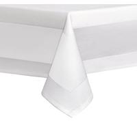 DecoHomeTextil Heimtextilmanufaktur Damassé Nappe en 100% Coton Édition Gastro Blanc Rectangulaire 140 x 280 cm qualité la Plus Fine en Fil retors à partir de Fil peigné de Haute qualité