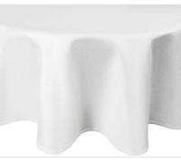 DecoHomeTextil Heimtextilmanufaktur Damassé Nappe en 100% Coton Édition Gastro Blanc Rond 240 cm qualité la Plus Fine en Fil retors à partir de Fil peigné de Haute qualité