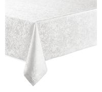 DecoHomeTextil Heimtextilmanufaktur Haute qualité Nappe avec Ourlet Harmony Blanc Rectangulaire 100 x 100 cm Facile d’Entretien