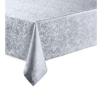 DecoHomeTextil Heimtextilmanufaktur Haute qualité Nappe avec Ourlet Harmony Gris Clair Ovale 135 x 180 cm Facile d’Entretien