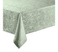 DecoHomeTextil Heimtextilmanufaktur Haute qualité Nappe avec Ourlet Harmony Vert Sauge Rectangulaire 130 x 280 cm Facile d’Entretien