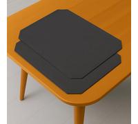 DecoHomeTextil Nappe Aspect Lin, déperlante et antitache, Lavable, Lot de 2 35 x 50 cm Gris anthraciteavec Effet Lotus, sans Repassage nécessaire