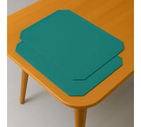 DecoHomeTextil Nappe Aspect Lin, déperlante et antitache, Lavable, Lot de 2 35 x 50 cm Turquoise pétroleavec Effet Lotus, sans Repassage nécessaire