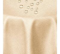 DecoHomeTextil Nappe Aspect Lin, déperlante et antitache, Lavable, Ovale 135 x 180 cm Champagne, avec Effet Lotus, sans Repassage nécessaire