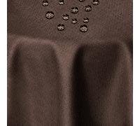 DecoHomeTextil Nappe Aspect Lin, déperlante et antitache, Lavable, Ovale 135 x 180 cm Marron foncé, avec Effet Lotus, sans Repassage nécessaire