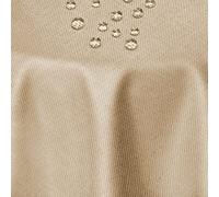 DecoHomeTextil Nappe Aspect Lin, déperlante et antitache, Lavable, Ovale 160 x 220 cm Beige sableavec Effet Lotus, sans Repassage nécessaire