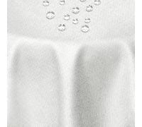 DecoHomeTextil Nappe Aspect Lin, déperlante et antitache, Lavable, Ovale 160 x 220 cm Blanc, avec Effet Lotus, sans Repassage nécessaire