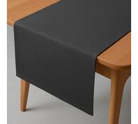 DecoHomeTextil Nappe Aspect Lin, déperlante et antitache, Lavable, Rectangulaire 40 x 100 cm Gris Anthracite, avec Effet Lotus, sans Repassage nécessaire