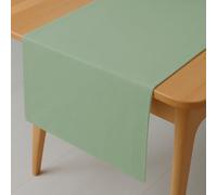 DecoHomeTextil Nappe Aspect Lin, déperlante et antitache, Lavable, Rectangulaire 40 x 140 cm Vert Clair, avec Effet Lotus, sans Repassage nécessaire