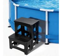 DECOHS Marchepied Pliable pour Spa et Jacuzzi, antidérapant, échelle de Piscine, escalier Universel pour extérieur et intérieur, terrasse, marchepieds de terrasse, Accessoires de Piscine, Noir