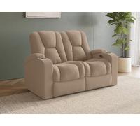 DecoInParis Canapé 2 Places Relax électrique en Tissu Microfibre Beige EL Clarence