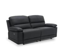 DecoInParis Canapé 3 Places Relax Manuel en Simili Cuir Noir Dany