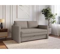 DecoInParis Canapé Convertible 2 Places avec Coffre de Rangement en Tissu Taupe YERAZ